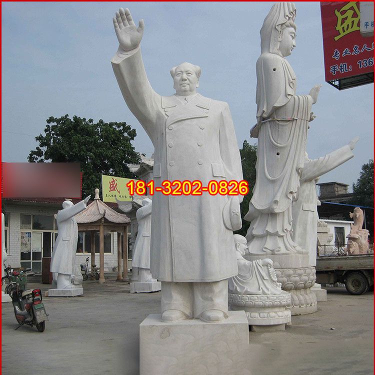 大理石揮手毛主席雕塑