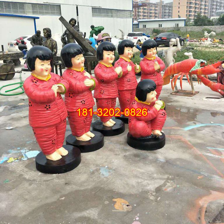 玻璃鋼中國(guó)夢(mèng)卡通夢(mèng)娃雕塑